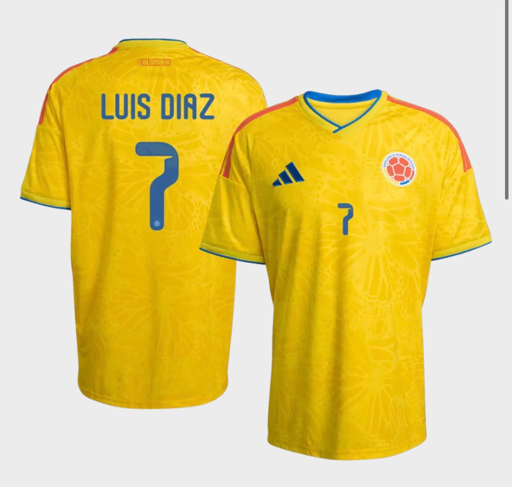 LUIS DIAZ # 7 Seleccion Colombia Home Soccer Jersey World Cup 2026 Fan Version