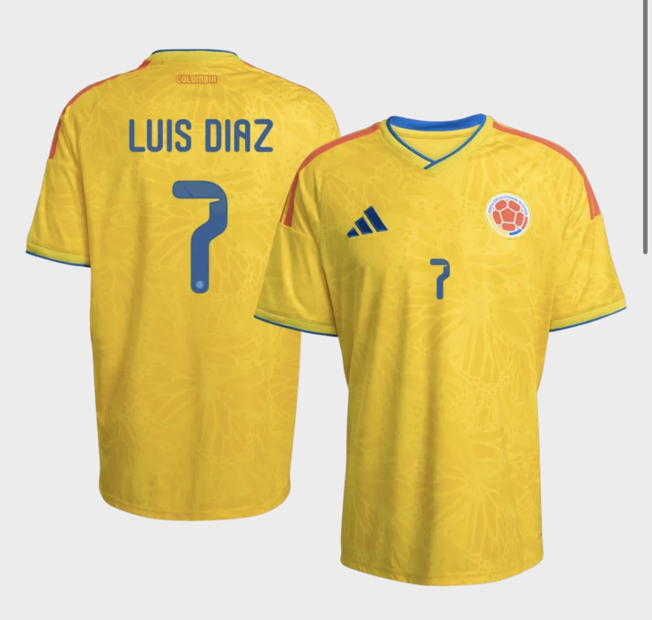 LUIS DIAZ # 7 Seleccion Colombia Home Soccer Jersey World Cup 2026 Fan Version