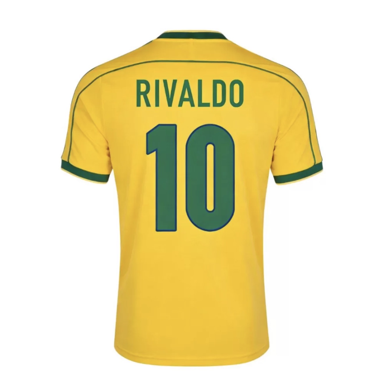 RIVALDO #10 Retro Soccer Jersey Brasil Home 1998 Version Fan