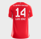 Luis Díaz # 14 Bayern Munich Home Soccer Jersey 2025/26 Fan Version