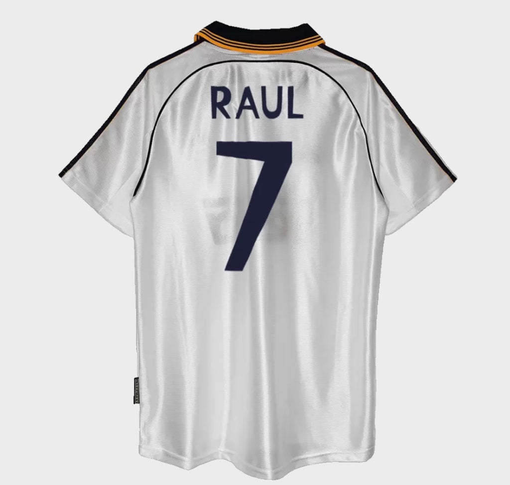 Raul # 7 Retro Soccer Jersey Real Madrid Home 1999/2000